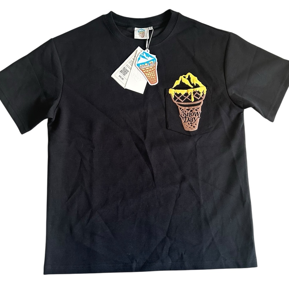 SnowDay Ice Cream Cone Graphic T-Shirt Black Men’s Small NWT Streetwear‎
